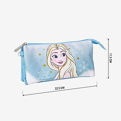 Trousse Fourre-Tout Triple Frozen 22,5 x 2 x 11,5 cm Bleu pas cher