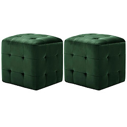 vidaXL 2 pcs Tables de chevet Vert 30x30x30 cm Tissu velours