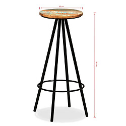 vidaXL Tabourets de bar lot de 2 bois massif de récupération pas cher