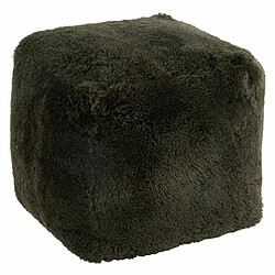 Paris Prix Pouf Carré Déco Peau de Mouton 45cm Vert