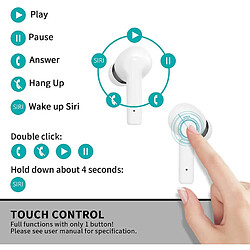 Acheter Chrono Écouteurs sans fil, véritables écouteurs sans fil Bluetooth, contrôle tactile avec (étui de chargement sans fil inclus) IPX7 étanche TWS écouteurs stéréo intra-auriculaires, Mi intégré(Blanc)