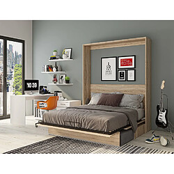 Avis Inside 75 Armoire lit escamotable GENIUS SOFA chêne canapé gris couchage 160*200