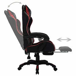 Maison Chic Chaise de jeu vidéo avec LED, Chaise gaming, Fauteuil gamer d'ordinateur,Chaise de Bureau RVB Bordeaux et noir Similicuir -GKD95649 pas cher