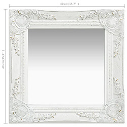 Acheter vidaXL Miroir mural style baroque 40x40 cm Blanc