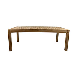 Mes Table de jardin pieds carrés 200x100x76 cm en teck marron - RAINA