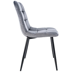 Acheter Decoshop26 Lot de 4 chaises de salle à manger style moderne et confortable en tissu velours gris foncé et métal noir 10_0001787