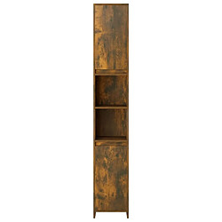 Maison Chic Armoire de bain,Meuble de rangement de salle de bain,Meuble haut Chêne fumé 30x30x183,5 cm Bois d'ingénierie -GKD378098 pas cher