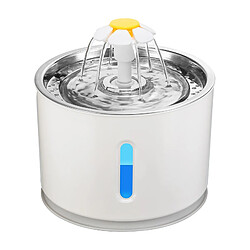 Universal 2.4L Fontaine à chat automatique LED Alimentation électrique silencieuse USB Bol de boisson pour animaux domestiques Animaux domestiques Boisson pour chats et chiens | Fournitures d'arrosage pour l'alimentation des chats (blanc) 