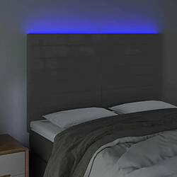 Avis Maison Chic Tête de lit scandinave à LED,meuble de chambre Gris foncé 144x5x118/128 cm Velours -MN52609