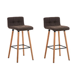 Non Lot de 2 tabourets de bar Lincoln tissu naturel pas cher