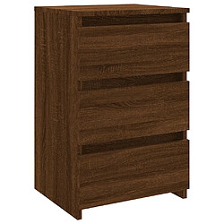 Maison Chic Table de chevet,Table de Nuit,Meuble de Rangement Chêne marron 40x35x62,5 cm Bois d'ingénierie