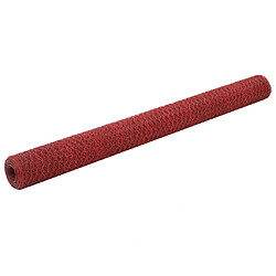 vidaXL Grillage Acier avec revêtement en PVC 25x1,5 m Rouge 