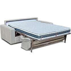 City Canapé lit Amsterdam2 3 places micro fibre gris matelas 140