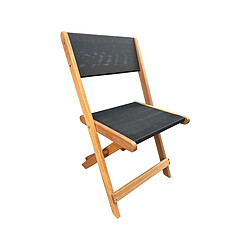 Habitat Et Jardin Chaise pliante en bois exotique Seoul - Maple - Noir - Lot de 2