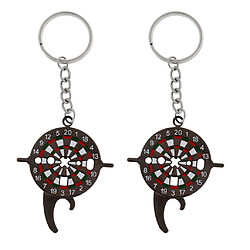 Clé à fléchettes Jeu de fléchettes 2pcs Outil Clé Réparation Fléchettes Porte-Clés Forme de Cible Ouvre-Bouteille Accessoire Jeu de Fléchettes