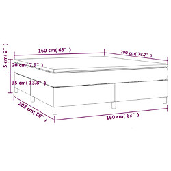 vidaXL Sommier à lattes de lit avec matelas Marron foncé 160x200 cm pas cher