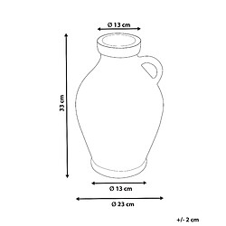 Avis Beliani Vase décoratif MASSALIA fait à la main Céramique 33 cm Blanc