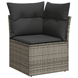 Avis vidaXL Salon de jardin avec coussins 14 pcs gris résine tressée