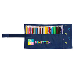 Pochette crayons Benetton Cool Blue marine 7 x 20 x 7 cm Enveloppante 27 Pièces