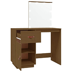 Avis Helloshop26 Coiffeuse avec led 95 x 50 x 133,5cm bois de pin massif marron miel 02_0006266