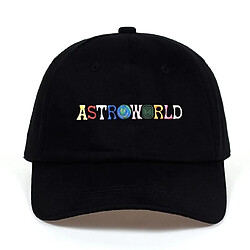 Wewoo Ballon ASTROWORLD Papa Chapeau 100% Coton De haute qualité broderie Casquettes baseball Unisexe Travis Scott (Noir) 