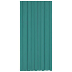 vidaXL Panneaux de toiture 12 pcs Acier galvanisé Vert 100x45 cm