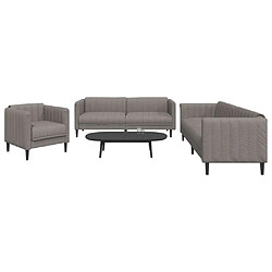 vidaXL Ensemble de canapés 3 pcs taupe tissu 