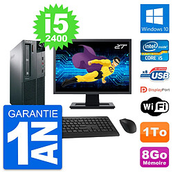 PC Lenovo M81 SFF Ecran 27" Intel i5-2400 RAM 8Go Disque Dur 1To Windows 10 Wifi · Occasion 