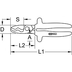 KS TOOLS 117.1270 Pince coupe-câbles isolée, L.200 mm