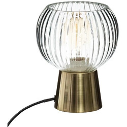 Atmosphera, Createur D'Interieur Lampe Verre Transparent Laye H.19,5 cm Doré - ATMOSPHERA