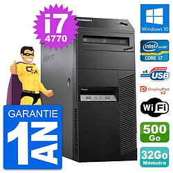 PC Tour Lenovo ThinkCentre M83 i7-4770 RAM 32Go Disque Dur 500Go Windows 10 Wifi - Occasion