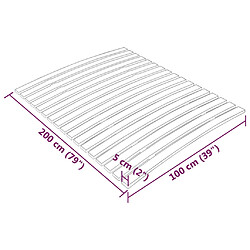 vidaXL Sommier à lattes avec 17 lattes 100x200 cm pas cher