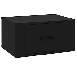 vidaXL Table de chevet murale Noir 50x36x25 cm