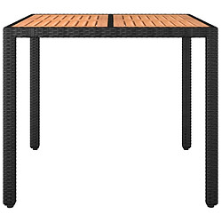 Avis Maison Chic Table de jardin | Table d'extérieur plateau en bois Noir Résine tressée bois massif -GKD62486