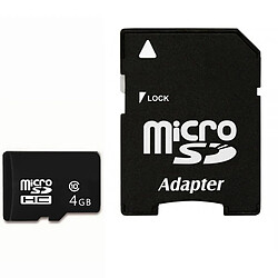 Carte mémoire Micro-SD 4Go classe 10 + Adaptateur SD - ImroCard