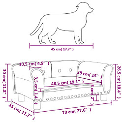 vidaXL Lit pour chien cappuccino 70x45x30 cm similicuir pas cher