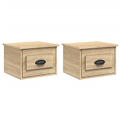 vidaXL Tables de chevet murales 2 pcs chêne sonoma 41,5x36x28 cm