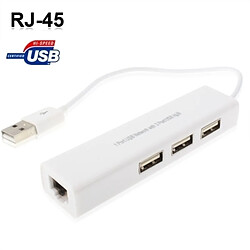 Wewoo Réseau USB de 1 port avec le hub USB de 3 ports à la carte d'adaptateur de LAN Ethernet femelle RJ45