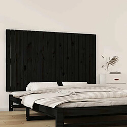 Maison Chic Tête de lit scandinave pour lit adulte,Meuble de chambre murale Noir 147x3x90 cm Bois massif de pin -MN63814 