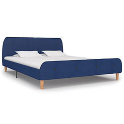 vidaXL Cadre de lit sans matelas bleu tissu 160x200 cm 