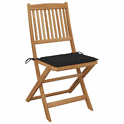 Avis Maison Chic Lot de 6 Chaises pliables d'extérieur avec coussins | chaises de jardin | Fauteuil Relax Bois d'acacia -GKD50774