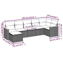 Avis vidaXL Salon de jardin avec coussins 7 pcs beige résine tressée