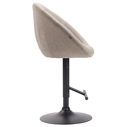 Avis Decoshop26 Tabouret de bar design moderne forme œuf capitonné avec repose-pieds en métal noir tissu taupe TDB10331