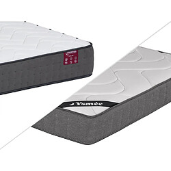 Avis Vente-Unique Ensemble 160 x 200 cm sommier coffre blanc + matelas ressorts ensachés 5 zones accueil mémoire de forme ép.23cm - BABYLONE de YSMÉE