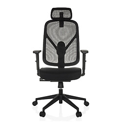 Chaise de bureau / Chaise pivotante RALOO ECO siège en tissu / dossier en maille filet noire hjh OFFICE 