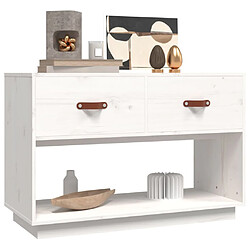 Acheter Maison Chic Meuble TV scandinave - Banc TV pour salon Blanc 90x40x60 cm Bois de pin massif -MN61365