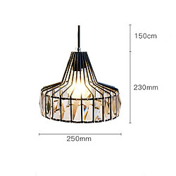 Universal Lustre en fer forgé cristal de 32cm, 220V LED trichrome, lampe de balcon simple allée, éclairage salle à manger, éclairage chambre d'entrée 