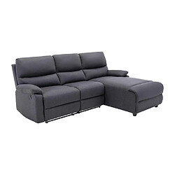 Acheter Vente-Unique Canapé d'angle relax électrique en tissu LUNANO - Anthracite - Angle droit