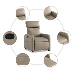 Maison Chic Fauteuil Relax pour salon, Fauteuil inclinable Cappuccino Similicuir -GKD14867 pas cher