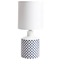 Lussiol Lampe de chevet GISELE céramique motif bleu marine 29x14cm